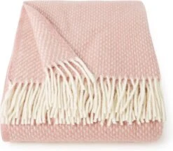 Klippan Yllefabrik Klippan Preppy - Plaid - Wol - Woondeken - Zacht-Roze Wolwit - Misty Rose - 130cm X 200cm - Eco Wol - 100% Zachte Wol - Wasbaar -Klippan Yllefabrik 1200x1043