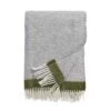 Klippan Yllefabrik Klippan - Hampus - Plaid - Woondeken - Grey Avocado - 100% Wol - Eco Wol - 130cm X 200cm
