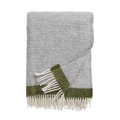 Klippan Yllefabrik Klippan - Hampus - Plaid - Woondeken - Grey Avocado - 100% Wol - Eco Wol - 130cm X 200cm