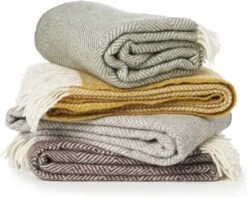 Klippan Yllefabrik Klippan - Gooseye - Green - Plaid - Woondeken - Recycled Wol -Lamswol - 100% Wol - Grijs - 130cm X 200cm -Klippan Yllefabrik 1200x959