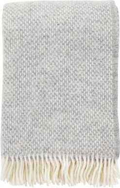 Klippan Yllefabrik Klippan - Plaid - Deken - Preppy - Grey - Grijs - 100% Wol