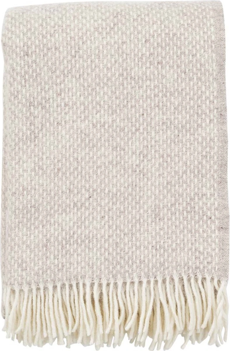 Klippan Yllefabrik Klippan Preppy - Plaid - Wollen Plaid - Beige En Wolwit - 100% Wol - 130cm X 200cm 3 Klippan Yllefabrik Klippan Preppy - Plaid - Wollen Plaid - Beige En Wolwit - 100% Wol - 130cm X 200cm