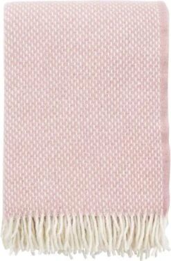 Klippan Yllefabrik Klippan Preppy - Plaid - Wol - Woondeken - Zacht-Roze Wolwit - Misty Rose - 130cm X 200cm - Eco Wol - 100% Zachte Wol - Wasbaar