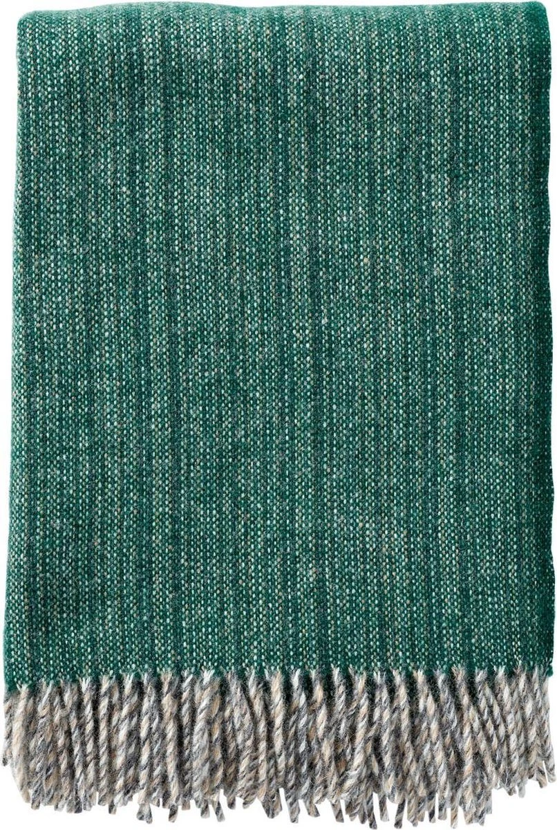 Klippan Yllefabrik Klippan Björk - Plaid - Forest Green - Groen - 100% Wol - Deken 3 Klippan Yllefabrik Klippan Björk - Plaid - Forest Green - Groen - 100% Wol - Deken