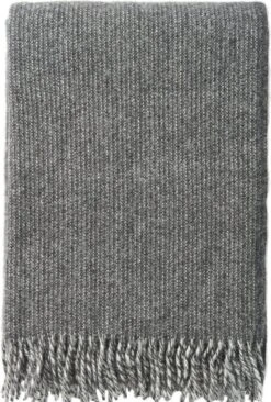 Klippan Yllefabrik Klippan - Plaid - Deken - Shimmer - 100% Wol - Grey - Grijs 130cm X 200cm
