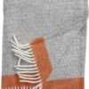 Klippan Yllefabrik Klippan - Hampus - Plaid - Woondeken - Grey Orange - 100% Wol - 130cm X 200 Cm - Heerlijk Zacht Grijs Plaid Met Een Oranje Baan Aan Beide Einden. -Klippan Yllefabrik 812x1200