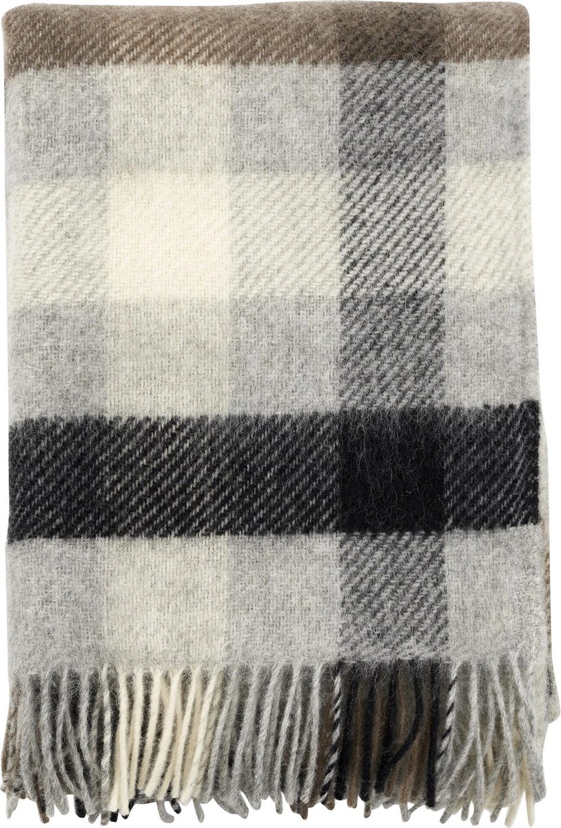 Klippan Yllefabrik Klippan - Plaid - Deken - Gotland Multi Grey - 100% Wol - Schapenwol 3 Klippan Yllefabrik Klippan - Plaid - Deken - Gotland Multi Grey - 100% Wol - Schapenwol