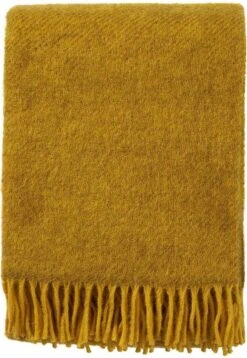 Klippan Yllefabrik Klippan Wollen Plaid Gotland Oker-geel - 130x200cm