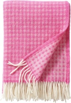 Klippan Yllefabrik Klippan Lamswollen Deken - Warme Deken- Loop- Hot Pink-130x200cm