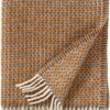 Klippan Yllefabrik Klippan 100% Wollen Plaid- Curve Caramel- Caramel Kleur- 130x200cm