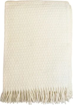 Klippan Yllefabrik Klippan Wollen Plaid Knut Natural White 130x200 Cm