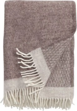 Klippan Yllefabrik Klippan - Harald - Plaid - Woondeken - 100% Wol - 130cm X 200cm - 100% Eco Wol - Brown Beige - Bruin - Beige