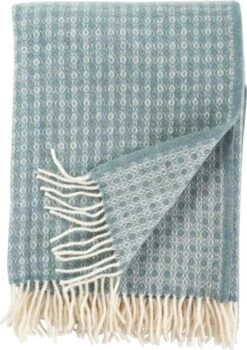 Klippan Yllefabrik Klippan Wollen Plaid Loop- Blue-130x200cm
