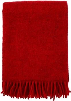 Klippan Yllefabrik Klippan - Gotland - Plaid - Deken - Red - Rood - 100% Gotland Wol - 130cm X 200cm