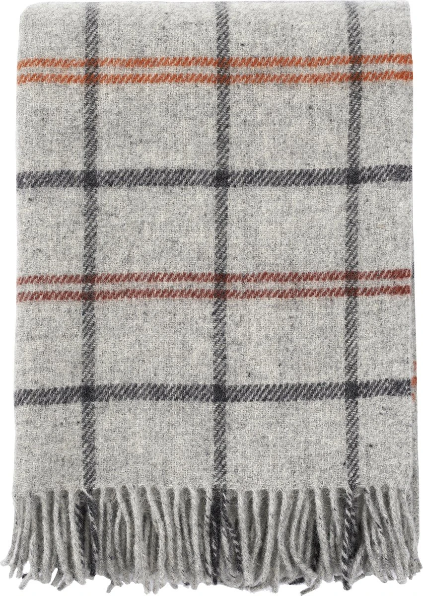 Klippan Yllefabrik Klippan Tartan - Wollen Plaid - Licht Grijs - 100% Wol - Eco Wol - Geruit Plaid - 130x200cm 3 Klippan Yllefabrik Klippan Tartan - Wollen Plaid - Licht Grijs - 100% Wol - Eco Wol - Geruit Plaid - 130x200cm