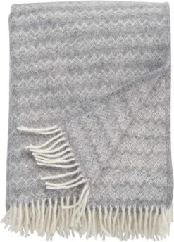 Klippan Yllefabrik Klippan - Summit - Plaid - Deken - Grey - 130cm X 200cm - 100% Wol - Ecologisch Verantwoord Geproduceerd - Wasbaar