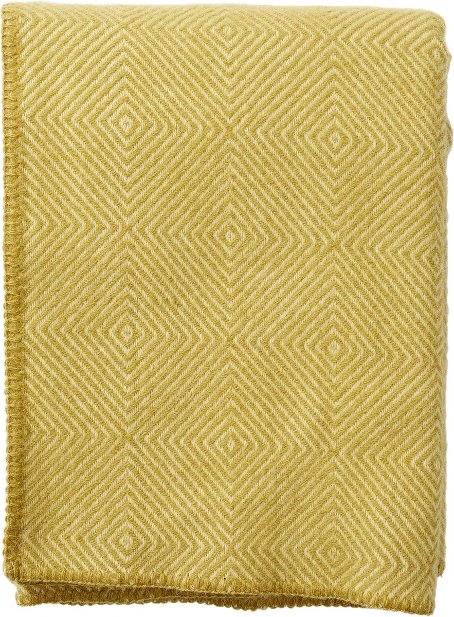 Klippan Yllefabrik Klippan- 100% Lamswollen Deken Nova- Wollen Plaid - Geel - 130x200cm 3 Klippan Yllefabrik Klippan- 100% Lamswollen Deken Nova- Wollen Plaid - Geel - 130x200cm