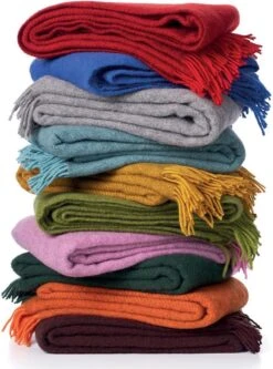 Klippan Yllefabrik Klippan- Gotland- Woondeken - Plaid - 100% Gotland Wol - 130cm X 200cm - Rose - Pink - -Klippan Yllefabrik 891x1200