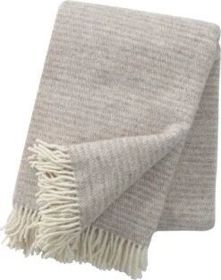 Klippan Yllefabrik Klippan - Plaid - Deken - Ralph - Beige - 100% Eco Lamswol - 200cm X 130cm - Duurzaam Geproduceerd - Wasbaar
