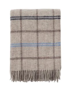 Klippan Yllefabrik Klippan Wollen Plaid- Tartan Beige- Geruit Plaid - 130x200cm