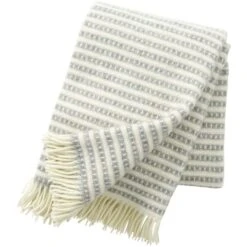 Klippan Yllefabrik Olle Organic Plaid 130x200 Cm, Light Grey