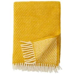 Klippan Yllefabrik Velvet Throw 130x200 Cm, Saffron